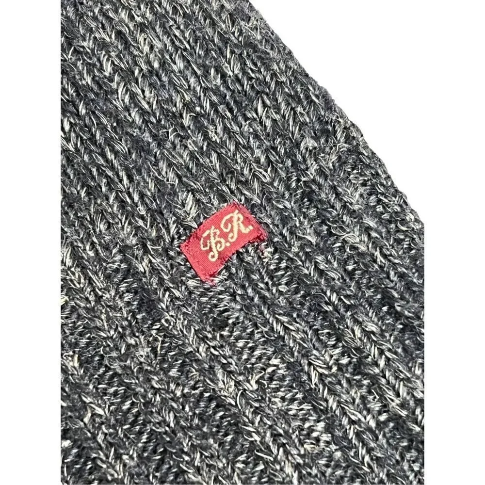 Banana Republic heritage charcoal gray button up chunky baseball sweater size L